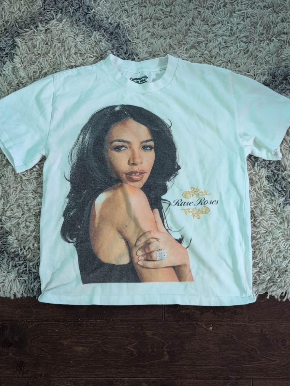 White Graphic Short Sleeve Tee - Women's Crewneck